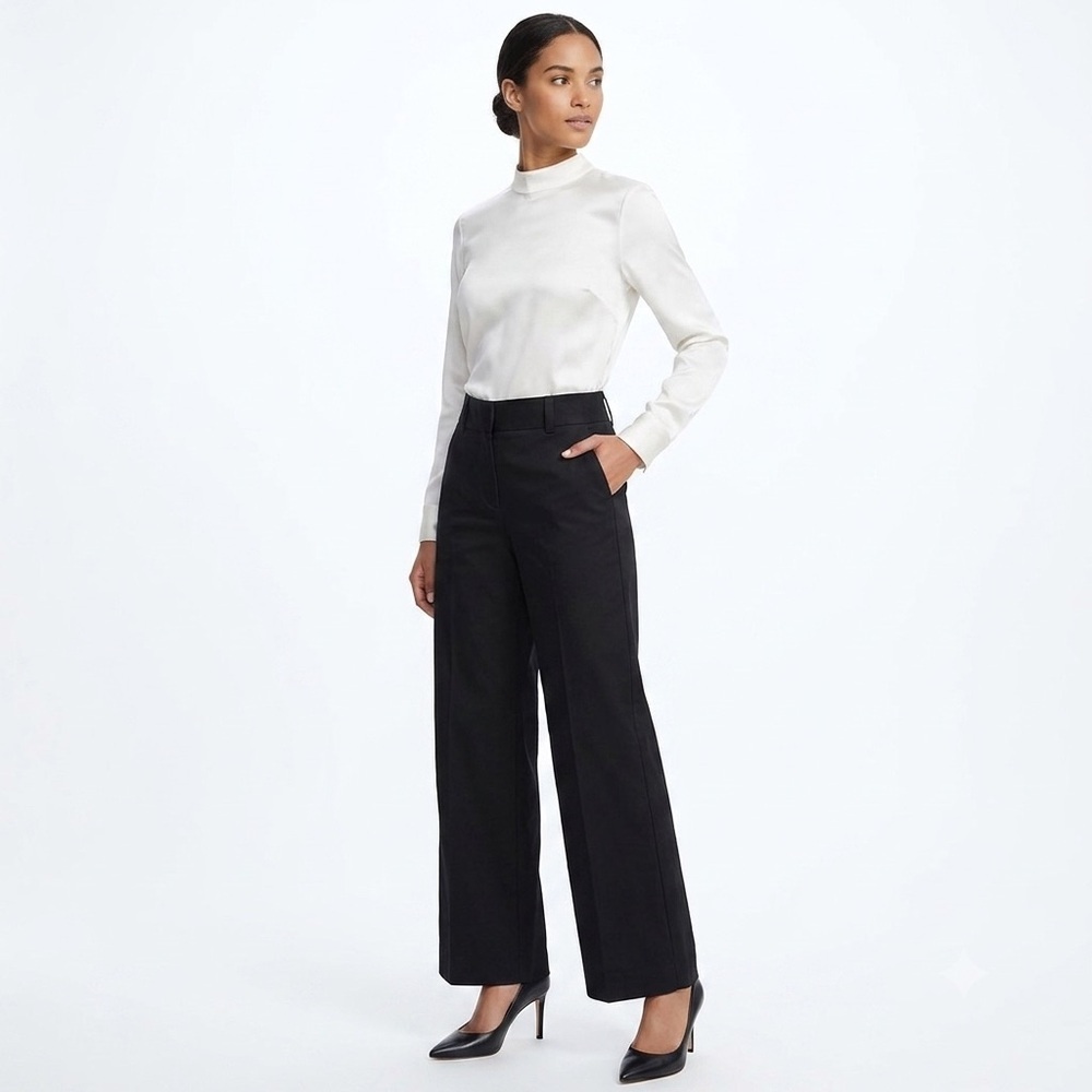 Attention Black Fabric Blend Trousers